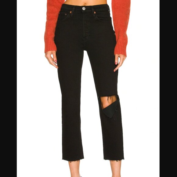 Re/Done Denim - RE/DONE Originals 70s Stove Pipe Jeans Black Sz. 27 NWT